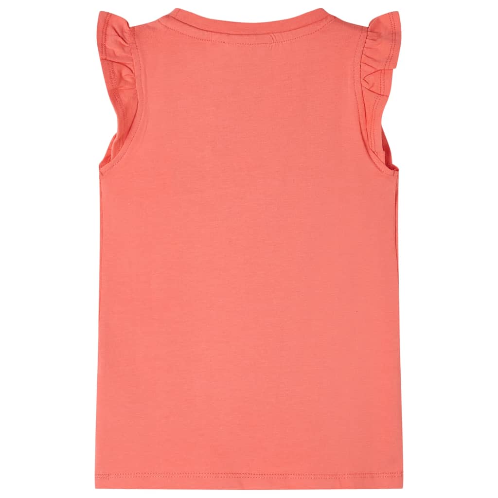 Vidaxl Child's Shirt avec des volants sur les manches 128 Coral-Colored