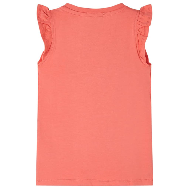 Vidaxl Child's Shirt avec des volants sur les manches 128 Coral-Colored