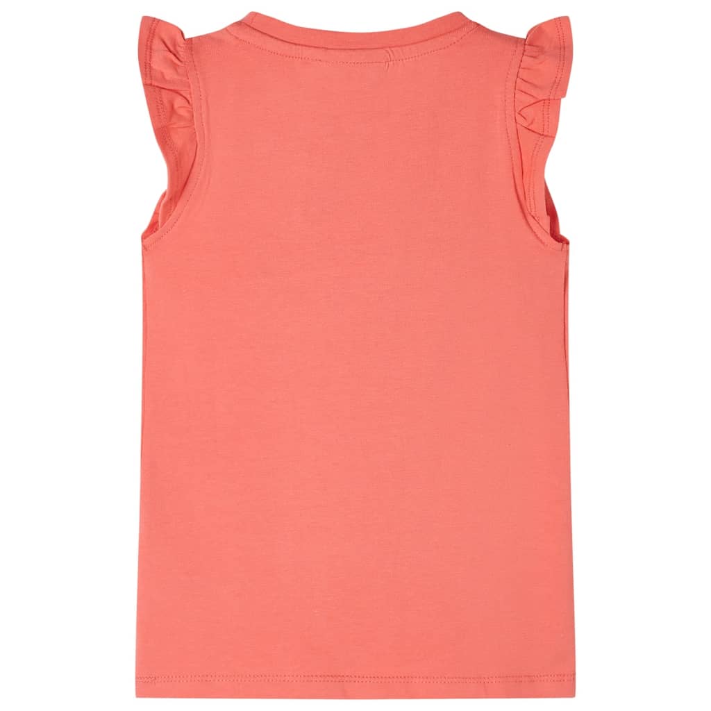 Vidaxl Child's Shirt avec des volants sur les manches 140 Coral-Colored