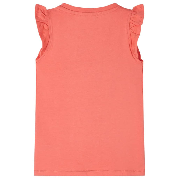 Vidaxl Child's Shirt avec des volants sur les manches 140 Coral-Colored