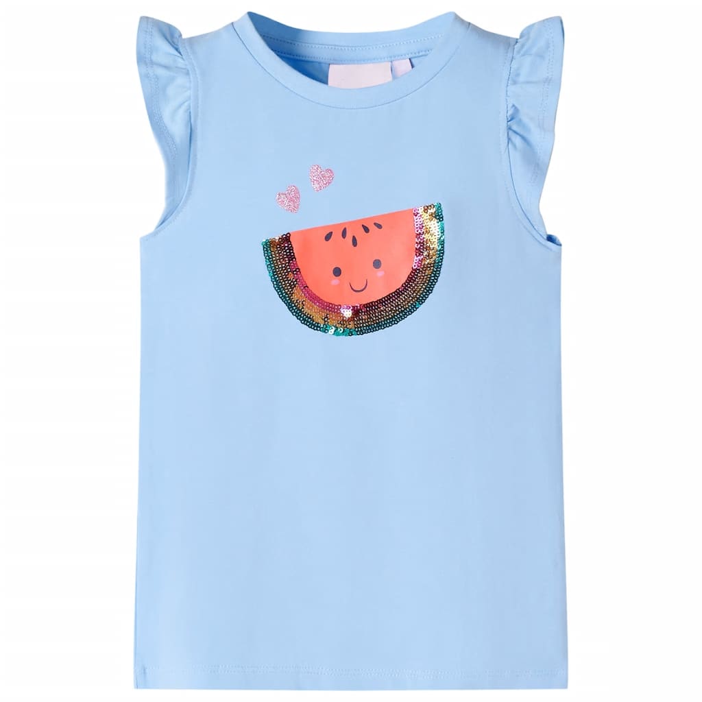 Vidaxl Child's Shirt avec des volants sur les manches 92 bleu clair