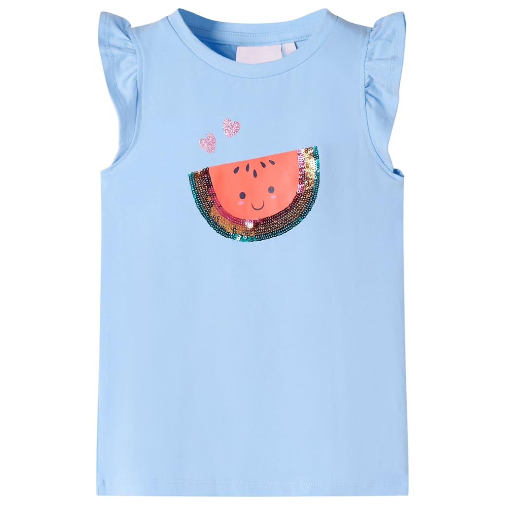 Vidaxl Child's Shirt avec volants sur les manches 104 bleu clair