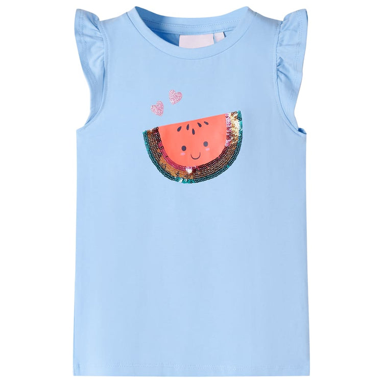 Vidaxl Child's Shirt avec volants sur les manches 104 bleu clair