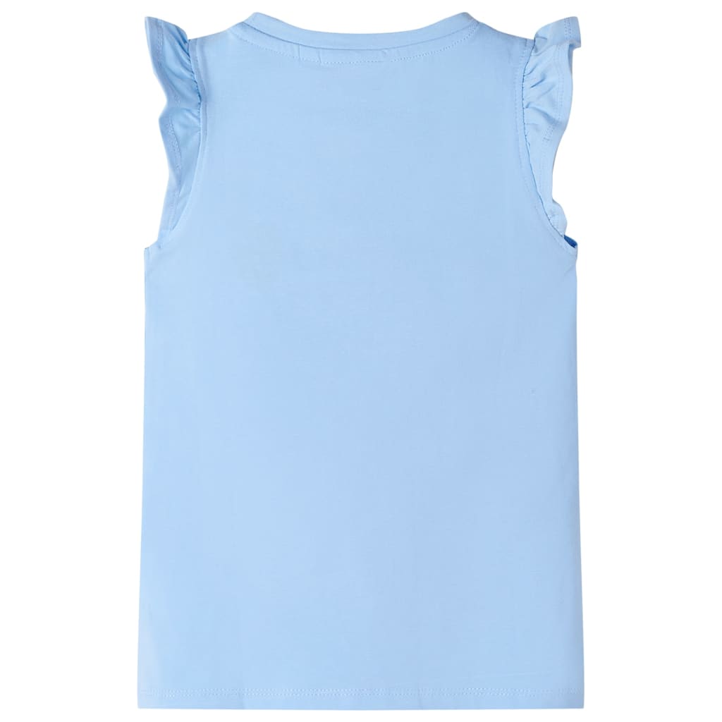 Vidaxl Child's Shirt avec volants sur les manches 128 bleu clair