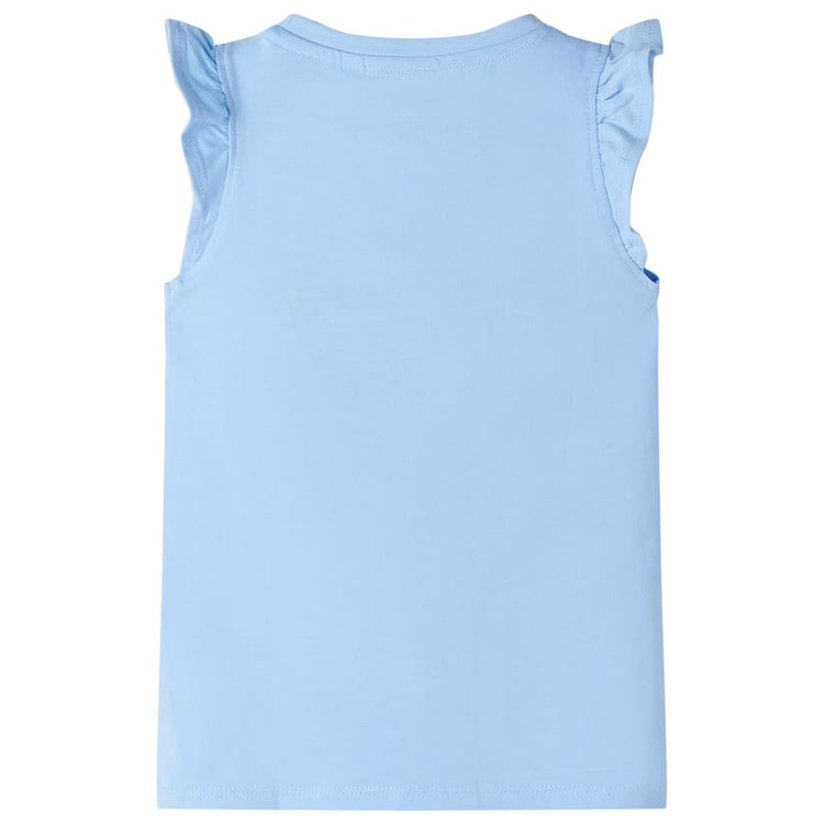 Vidaxl Child's Shirt avec volants sur les manches 128 bleu clair