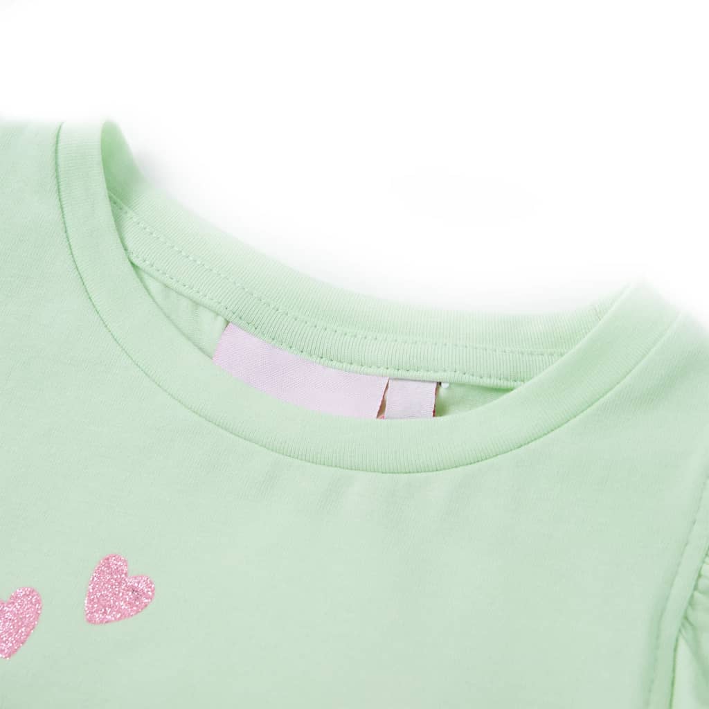Vidaxl Child's Shirt avec volants sur les manches 104 vert doux