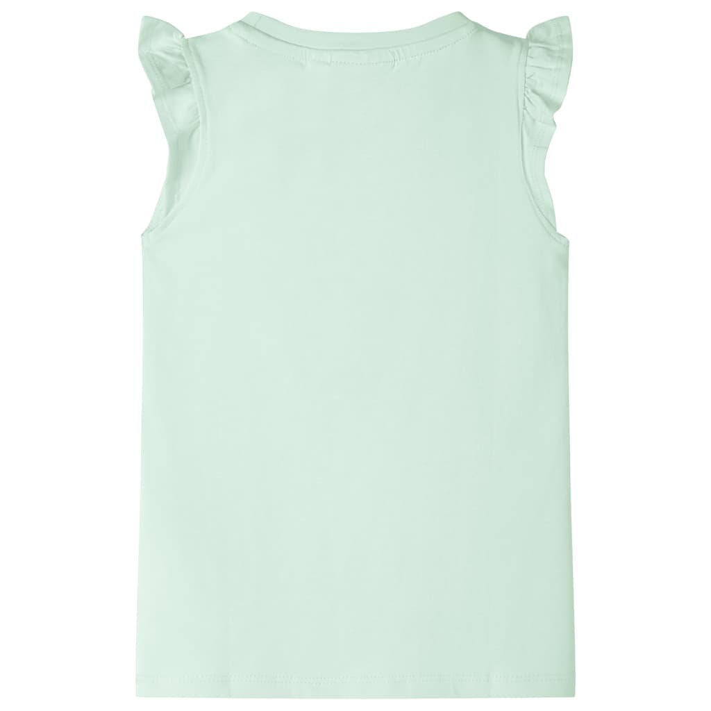 Vidaxl Child's Shirt avec des volants sur les manches 116 Green doux