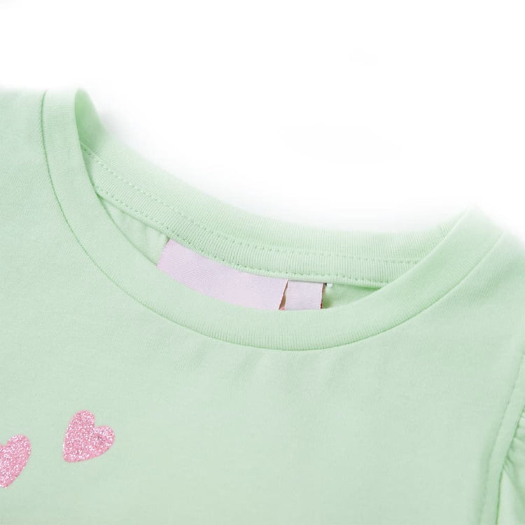 Vidaxl Child's Shirt avec des volants sur les manches 116 Green doux