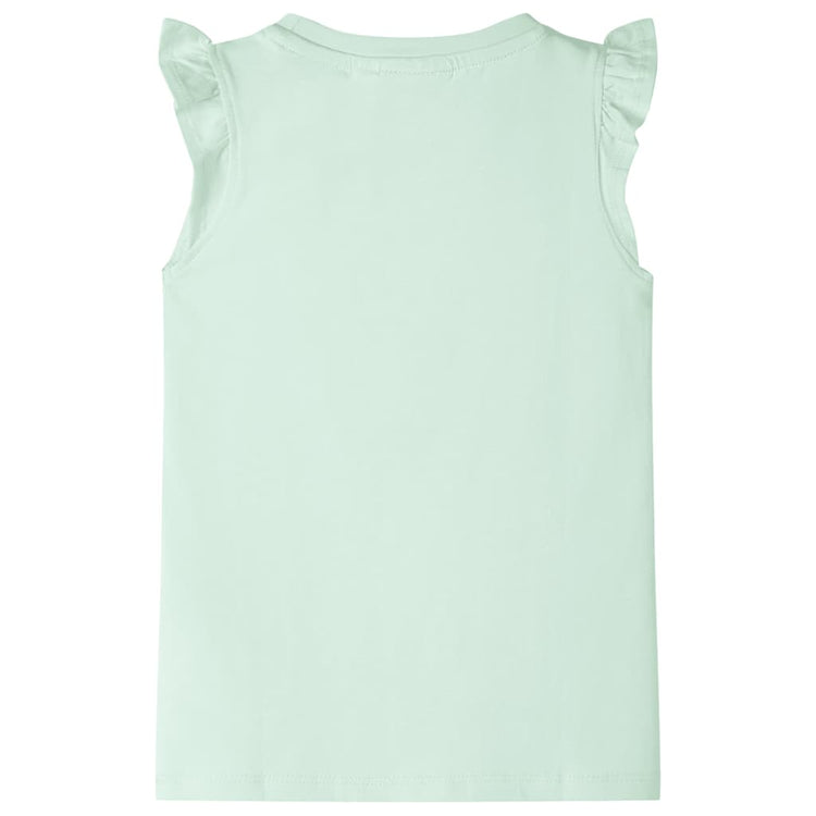 Vidaxl Child's Shirt avec des volants sur les manches 140 vert doux
