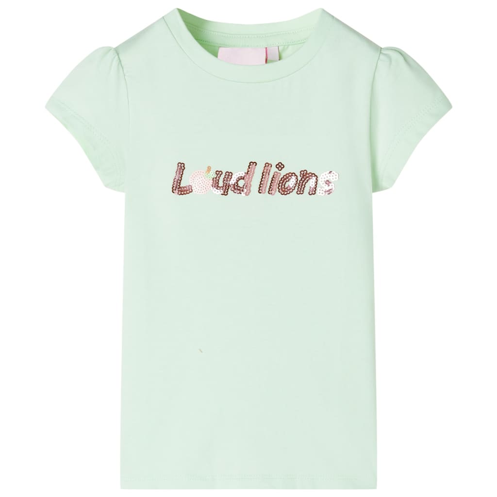 Vidaxl Child's Shirt with Cap Sleeves 92 Green doux