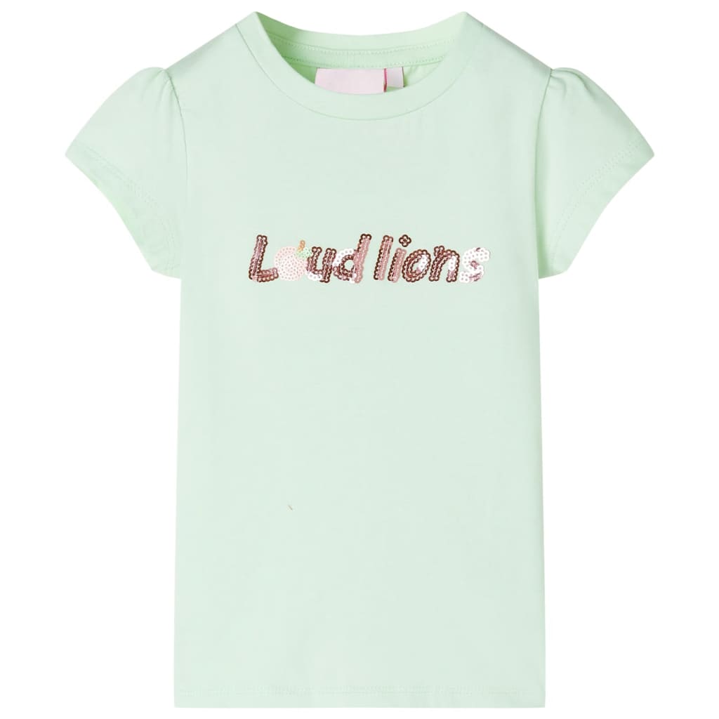 Vidaxl Child's Shirt with Cap Sleeves 116 Green doux