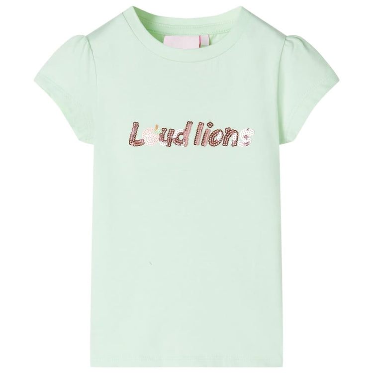 Vidaxl Child's Shirt with Cap Sleeves 116 Green doux
