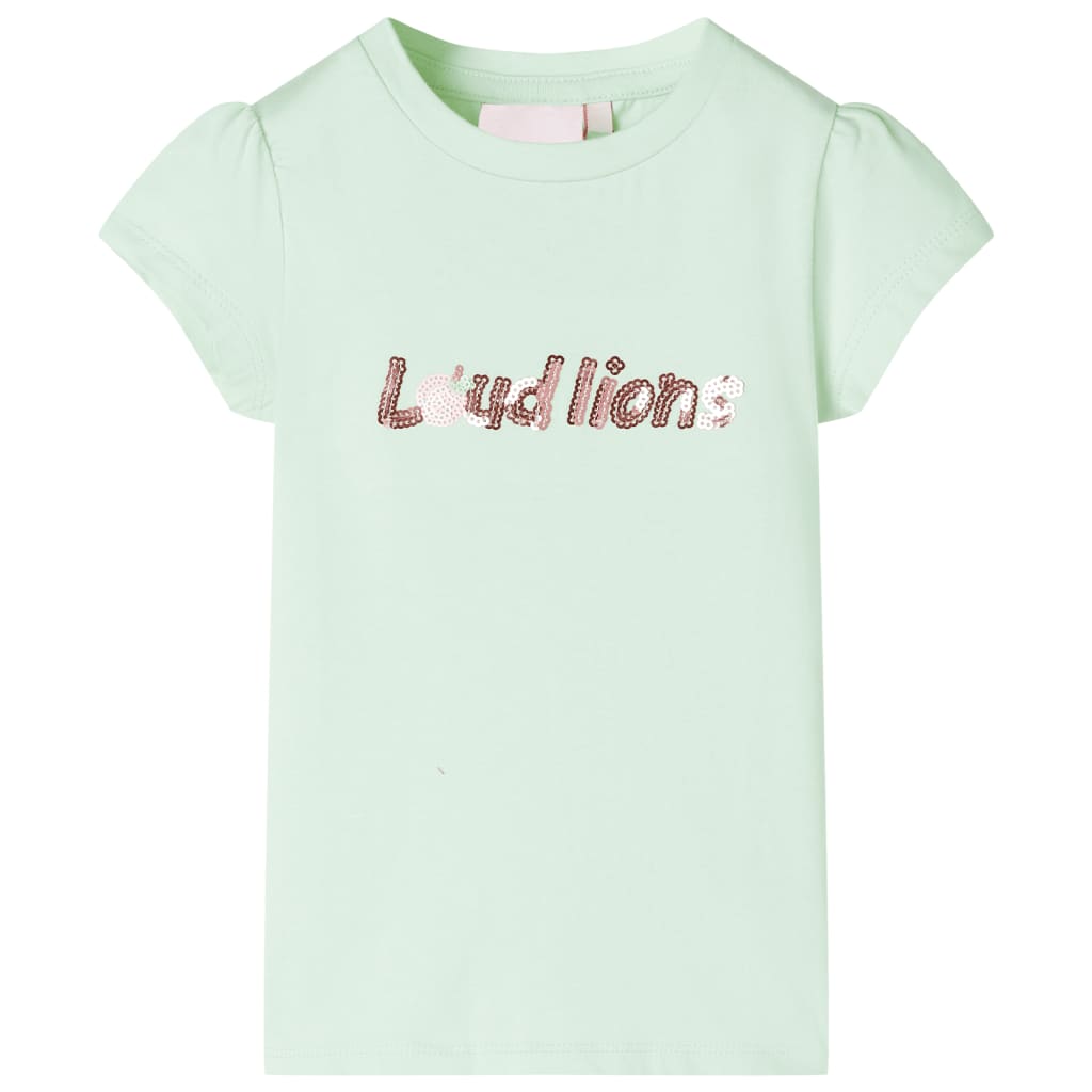 Vidaxl Children's Shirt with Cap Sleeves 128 Green doux