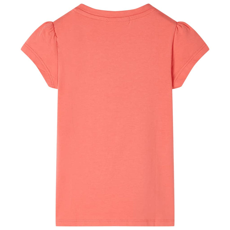 Vidaxl Child's Shirt with Cap Sleeves 92 Coral-Colored