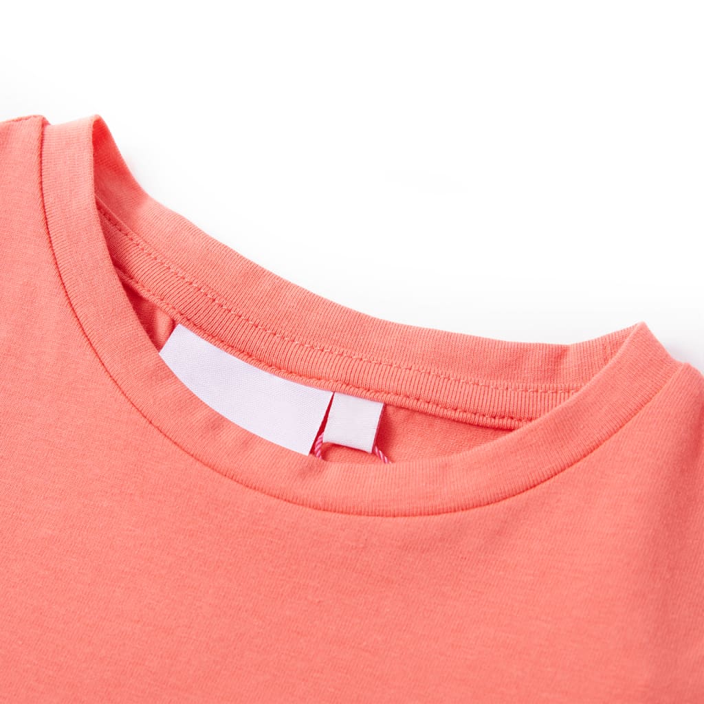 Vidaxl Child's Shirt with Cap Sleeves 92 Coral-Colored