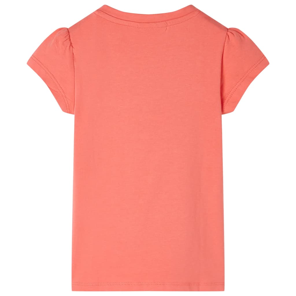 Vidaxl Children's Shirt with Cap Sleeves 128 Coral -Colored