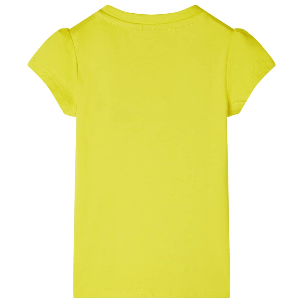 Vidaxl Child's Shirt with Cap Sleeves 92 Bright Yellow