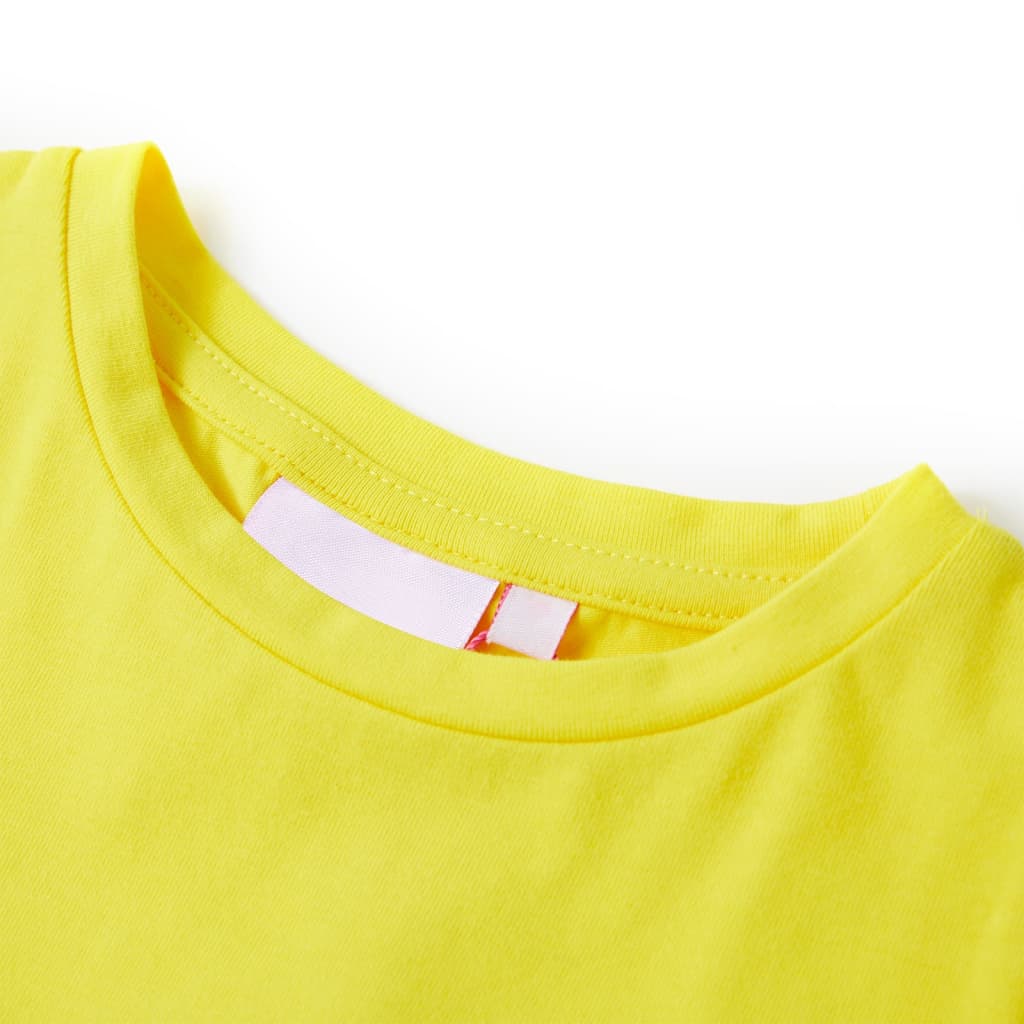 Vidaxl Child's Shirt with Cap Sleeves 92 Bright Yellow