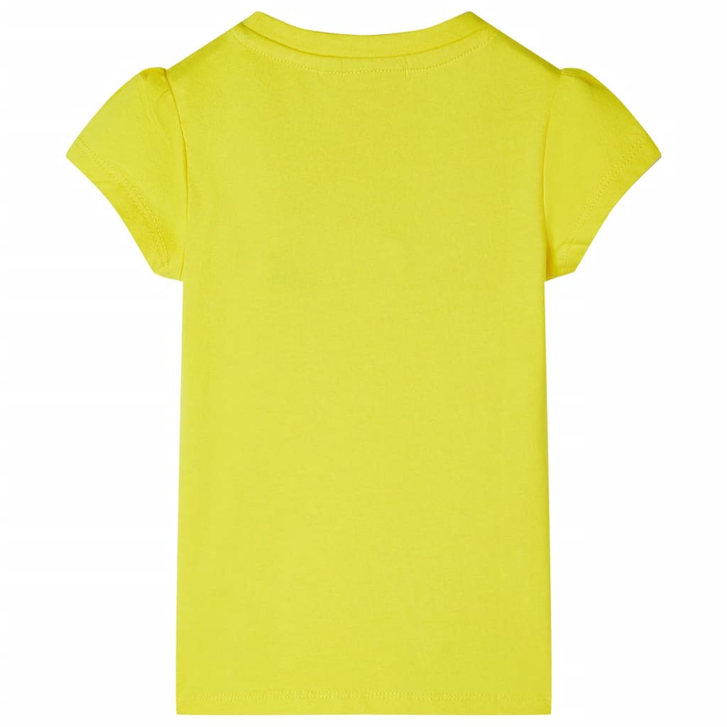 Vidaxl Children's Shirt with Cap Sleeves 104 jaune vif