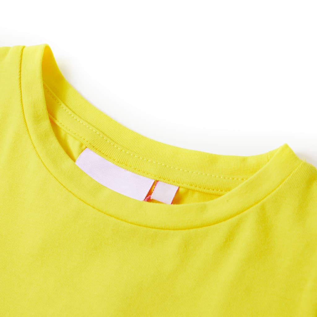 Vidaxl Children's Shirt with Cap Sleeves 104 jaune vif