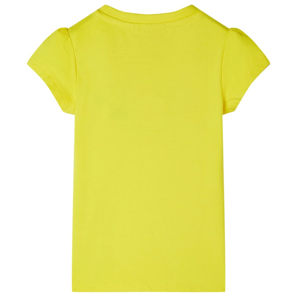 Vidaxl Child's Shirt with Cap Sleeves 140 Bright Yellow
