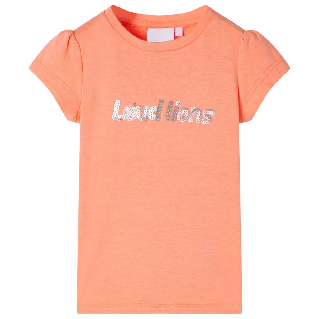 Vidaxl Child's Shirt with Cap Sleeves 92 Neonoranje