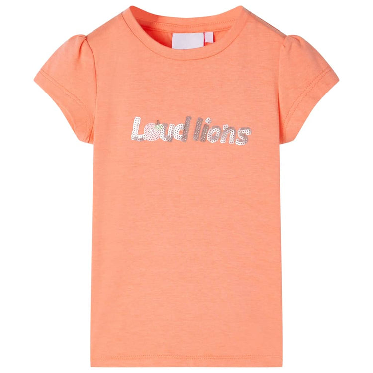 Vidaxl Child's Shirt with Cap Sleeves 92 Neonoranje