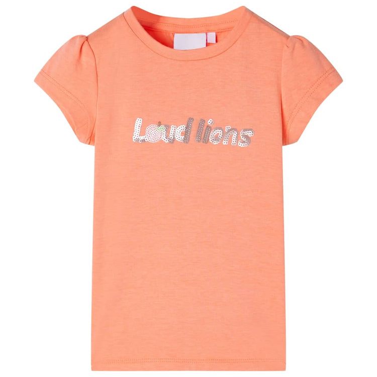 Vidaxl Child's Shirt with Cap Sleeves 104 Neonoranje