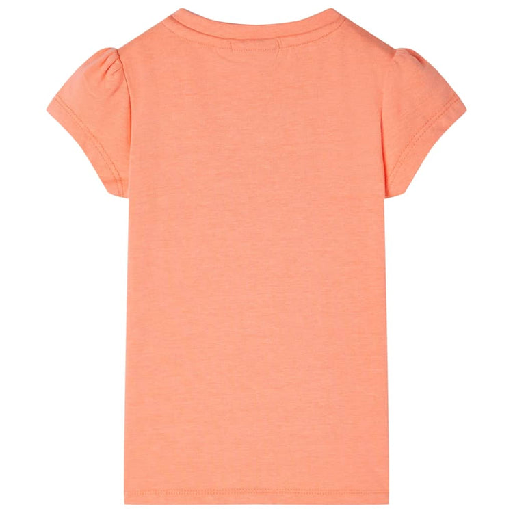 Vidaxl Child's Shirt with Cap Sleeves 104 Neonoranje