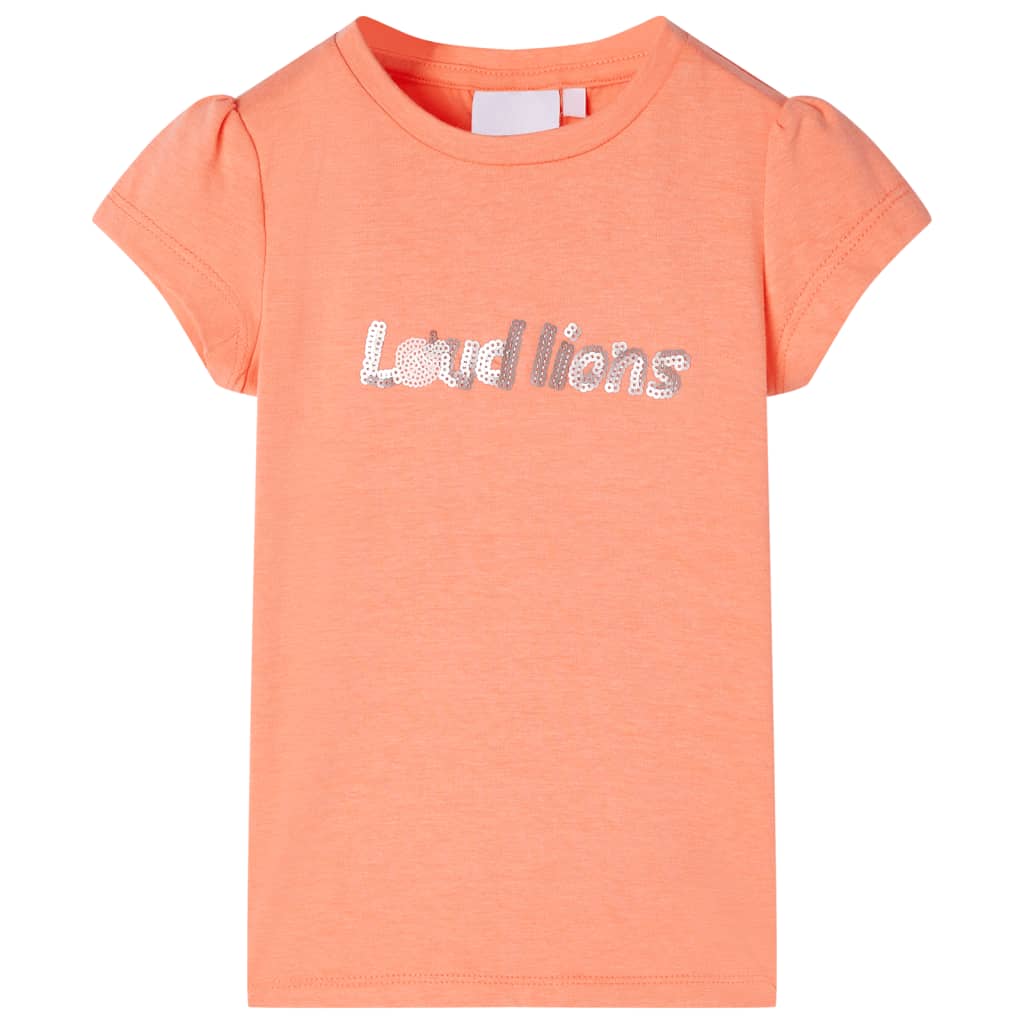 Vidaxl Child's Shirt with Cap Sleeves 116 Neonoranje
