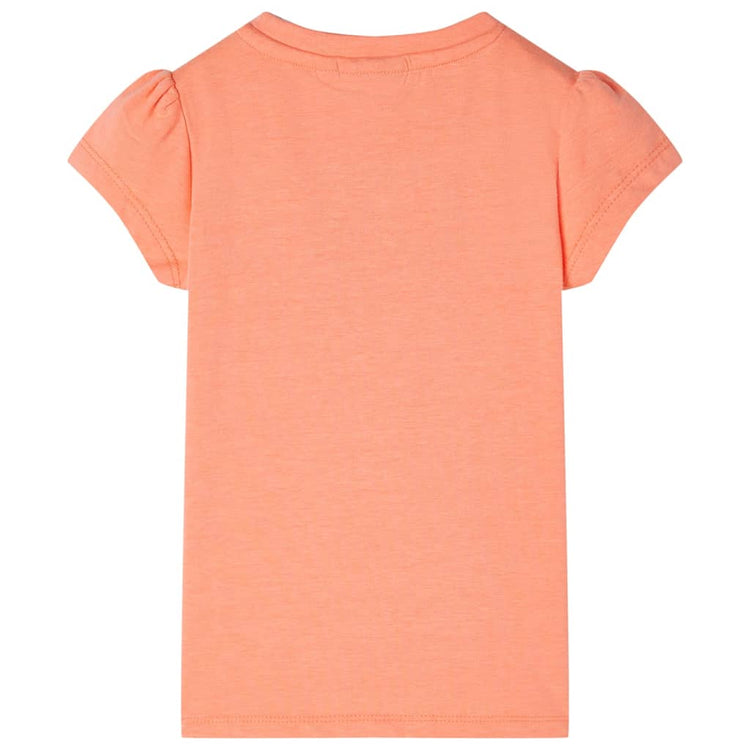 Vidaxl Child's Shirt with Cap Sleeves 140 Neonoranje