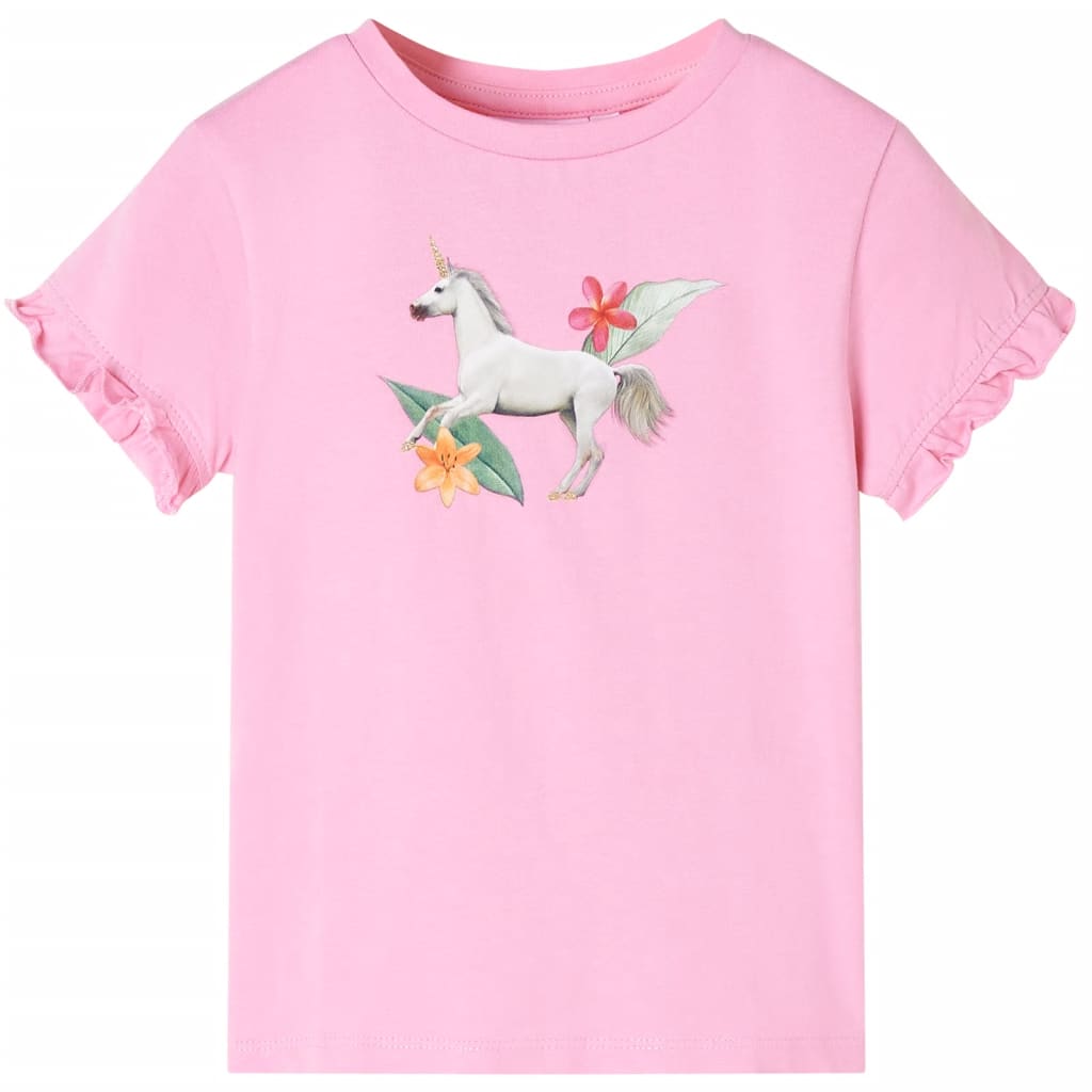 Vidaxl Child's Shirt avec manches courtes 92 Rose vif