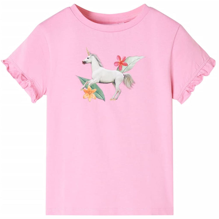 Vidaxl Child's Shirt avec manches courtes 92 Rose vif