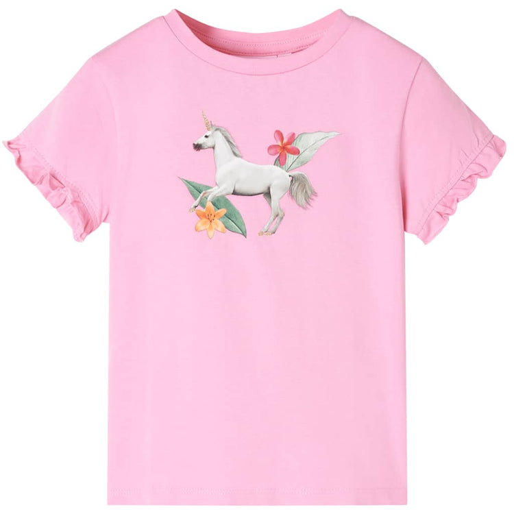 Vidaxl Child's Shirt avec manches courtes 116 rose vif