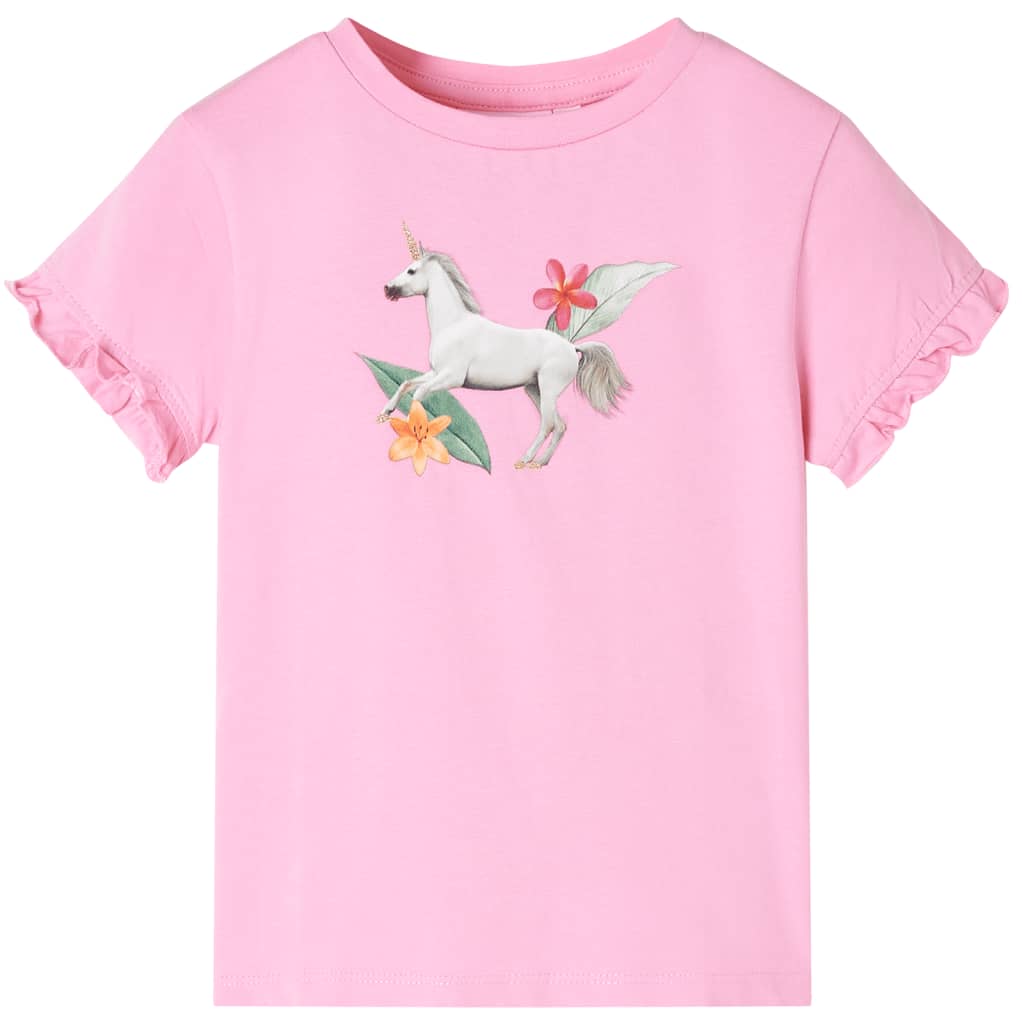 Vidaxl Child's Shirt avec manches courtes 140 rose vif