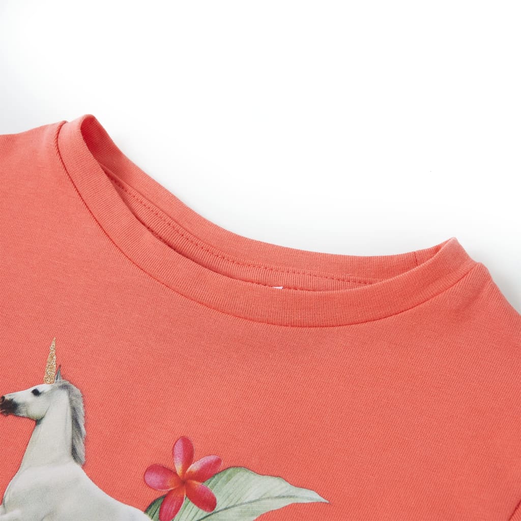 Vidaxl Children's Shirt avec manches courtes 104 Coral-Colored