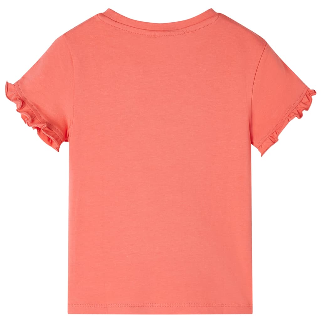 Vidaxl Child's Shirt avec manches courtes 128 Corail -Colored