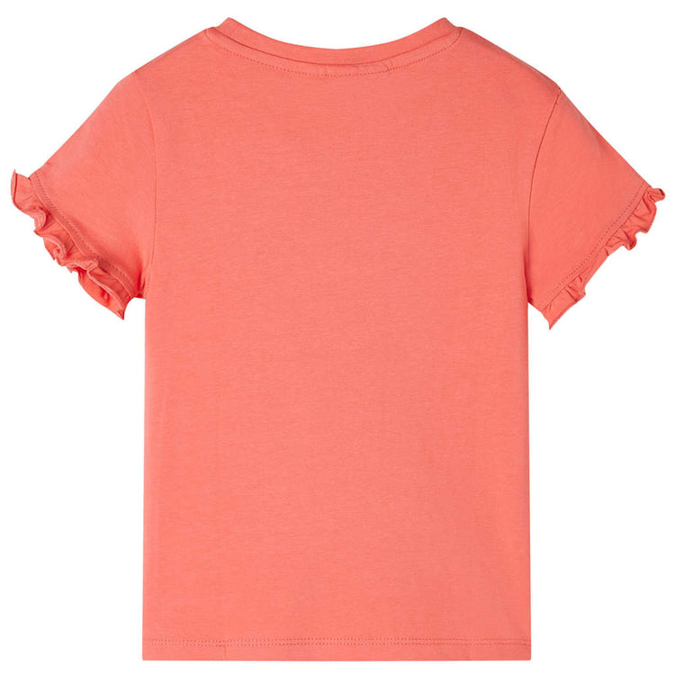 Vidaxl Child's Shirt avec manches courtes 140 Coral-Colored