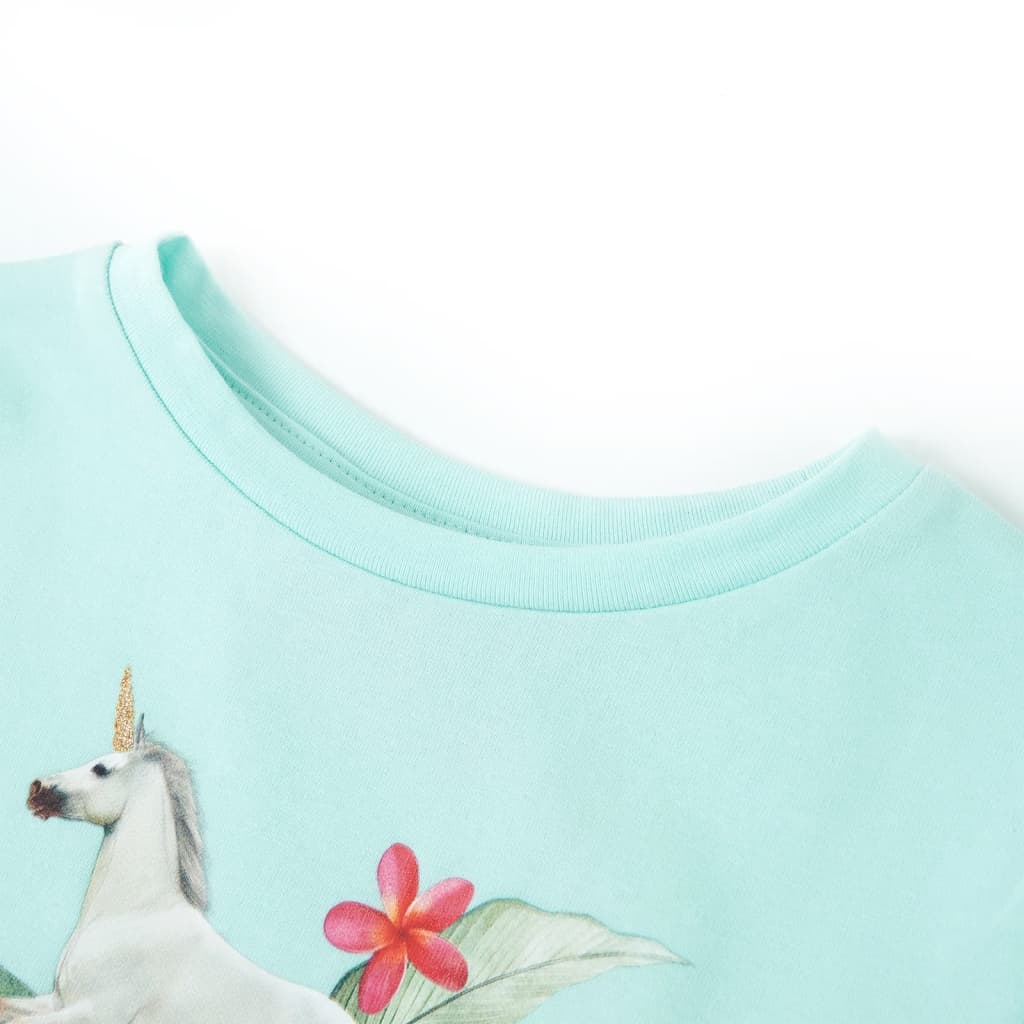 Vidaxl Child's Shirt avec manches courtes 104 bleu de mer clair