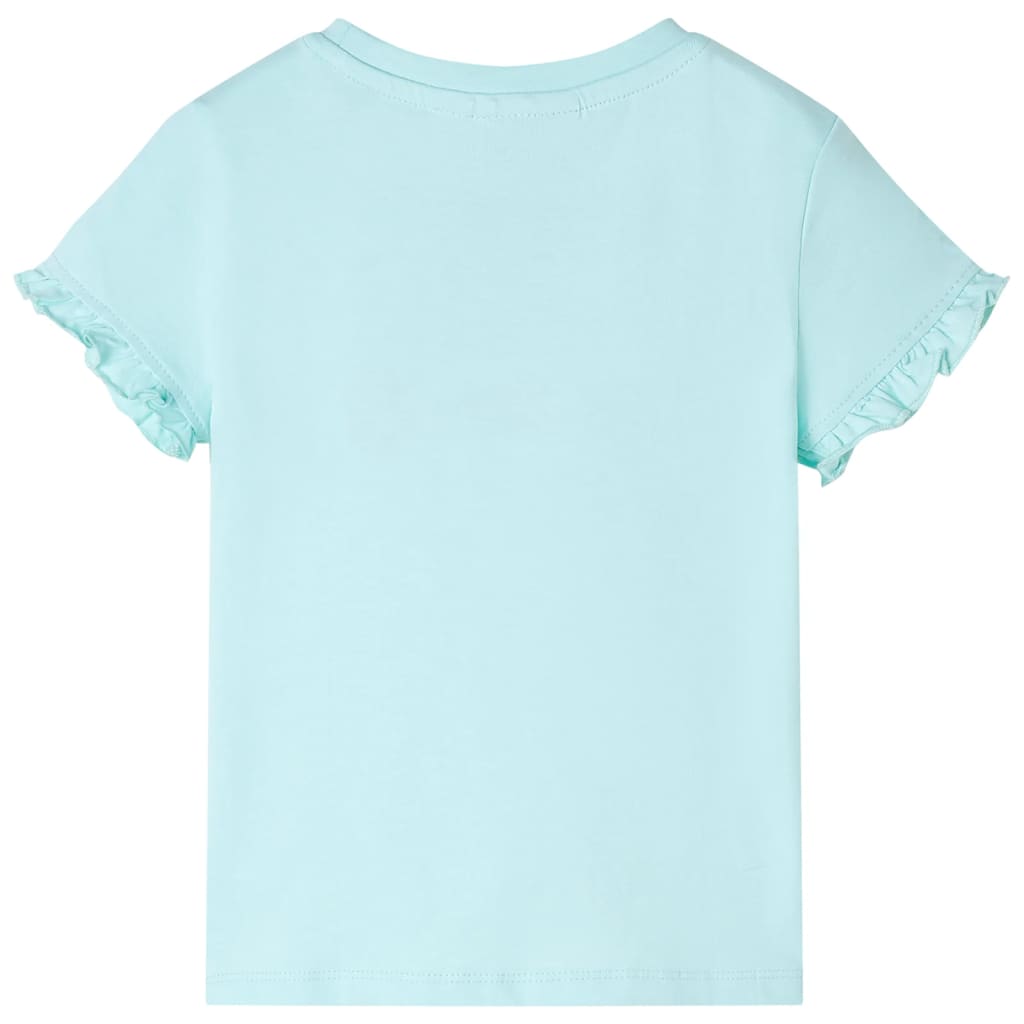 Vidaxl Child's Shirt avec manches courtes 116 bleu de mer clair