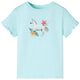 Vidaxl Child's Shirt avec manches courtes 128 bleu de mer clair