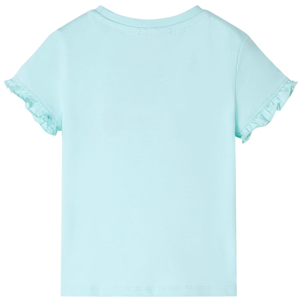 Vidaxl Child's Shirt avec manches courtes 128 bleu de mer clair