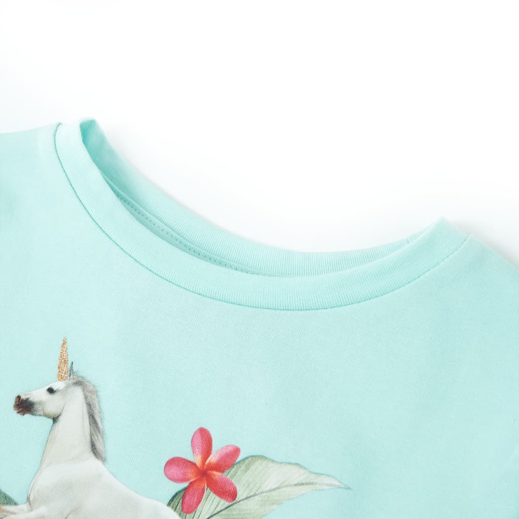Vidaxl Child's Shirt avec manches courtes 128 bleu de mer clair