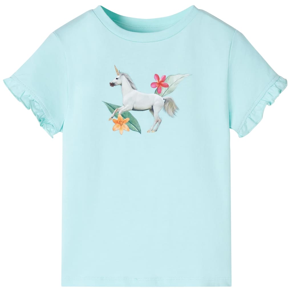 Vidaxl Child's Shirt avec manches courtes 140 bleu de mer clair