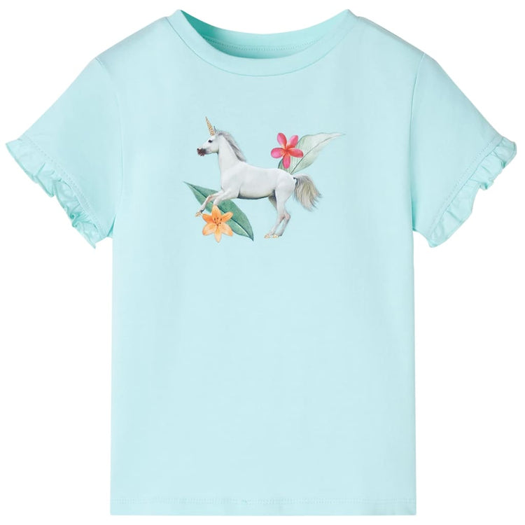 Vidaxl Child's Shirt avec manches courtes 140 bleu de mer clair