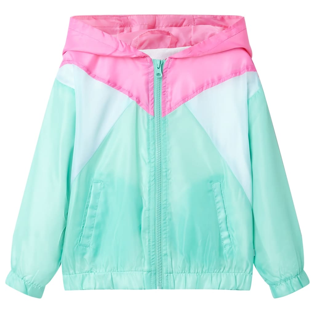 Veste pour enfants Vidaxl avec capuche et fermeture à glissière 128 multi-colorants