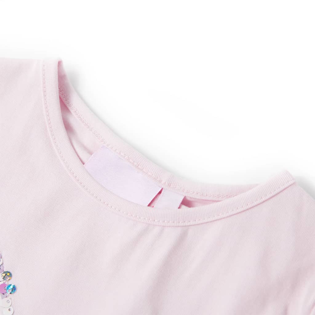 Vidaxl Child's Shirt with Cap Sleeves 104 Rose doux