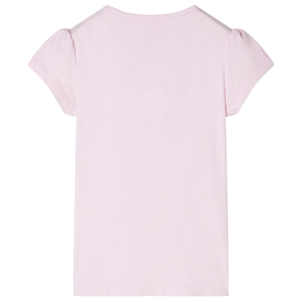 Vidaxl Child's Shirt with Cap Sleeves 128 Rose doux