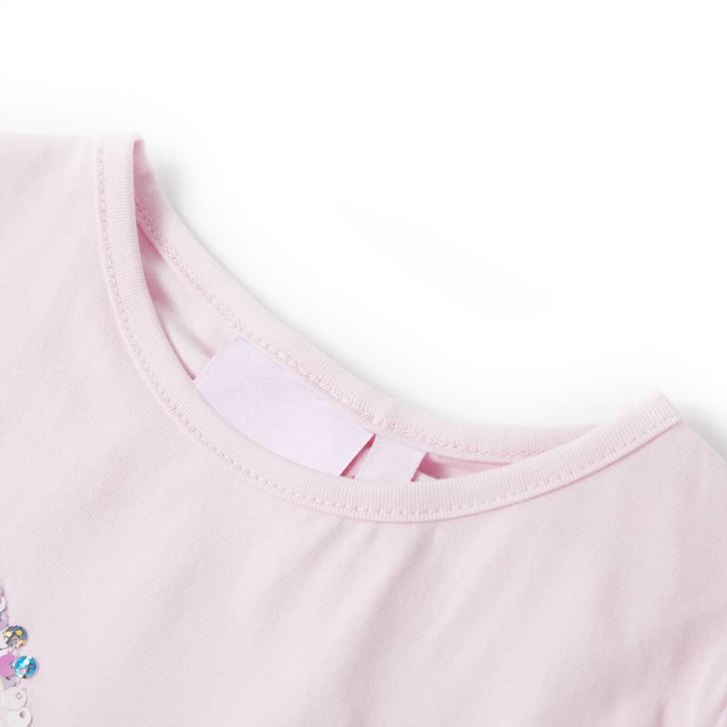 Vidaxl Child's Shirt with Cap Sleeves 128 Rose doux