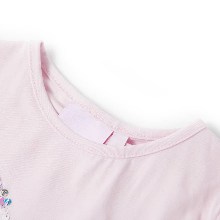 Vidaxl Child's Shirt with Cap Sleeves 128 Rose doux